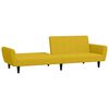 vidaXL 2-osobowa kanapa, ż&oacute;łta, tapicerowana aksamitem