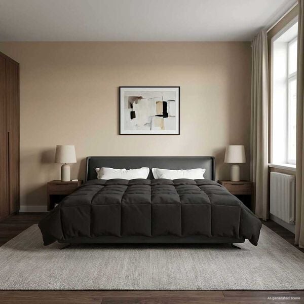 vidaXL Letni Kołdra Kwiłtowany Antracyt 220 x 240 cm Mikrofibra