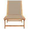 vidaXL Leżak, taupe, lite drewno akacjowe i textilene