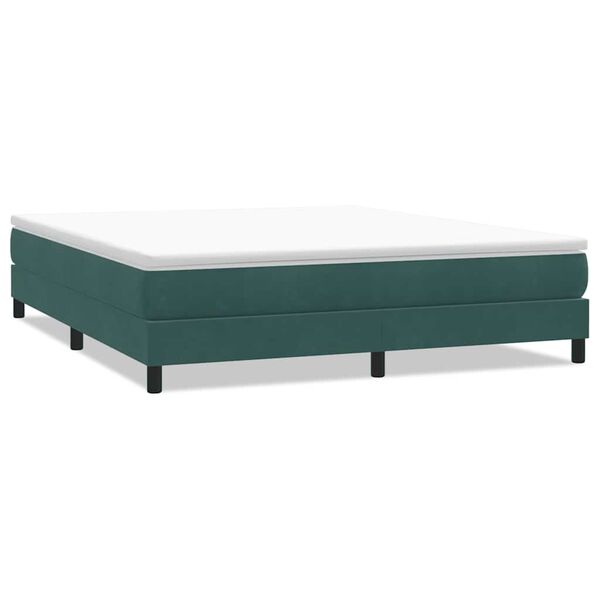 vidaXL Ł&oacute;żko typu Box Spring bez materaca Ciemnozielone 180x220 cm