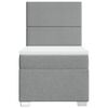 vidaXL Ł&oacute;żko kontynentalne z materacem, jasnoszare, tkanina, 90x200 cm