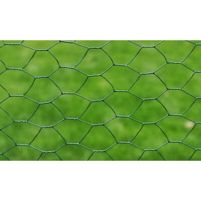 vidaXL Ogrodzenie z siatki, galwanizowane, PVC, 25x0,5 m, zielone