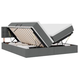 vidaXL Ł&oacute;żko Ze LED Lights Ciemnoszary 180 x 200 cm tkanina