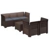 vidaXL 5-osobowa sofa ogrodowa z poduszkami w stylu rattanowym PP