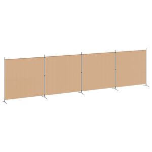 vidaXL 4-panelowy parawan Beżowy 698 x 180 cm tkanina