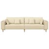 vidaXL Sofa z poduszką Kremowy 250 x 77 x 76 cm tkanina