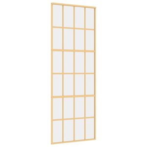 vidaXL Drzwi przesuwne, złote, 76x205 cm, przezroczyste szkło ESG
