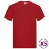 Fruit of the Loom Oryginalne T-shirty, 5 szt., czerwone, S, bawełna
