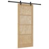 vidaXL Drzwi przesuwne Naturalny i czarny 86 x 211 cm