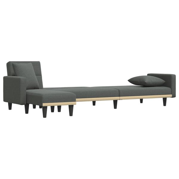 vidaXL Sofa rozkładana L, ciemnoszara, 275x140x70 cm, tkanina