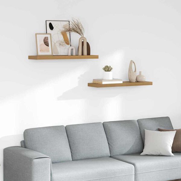 vidaXL P&oacute;łka ścienna z przechowywaniem 2 pcs Brązowy 80 x 23,5 x 4 cm