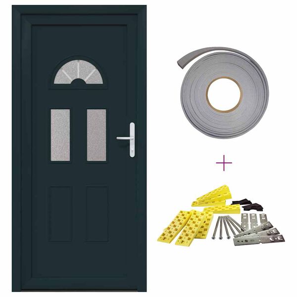 vidaXL Drzwi zewnętrzne, białe, 110x210 cm, PVC