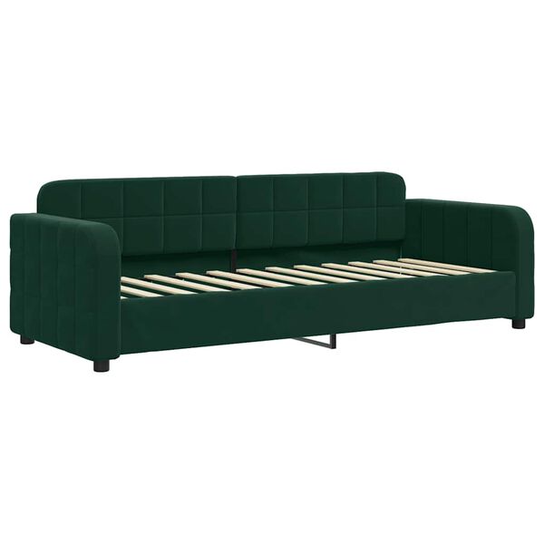 vidaXL Sofa z funkcją spania, ciemnozielona, 80x200 cm, aksamitna