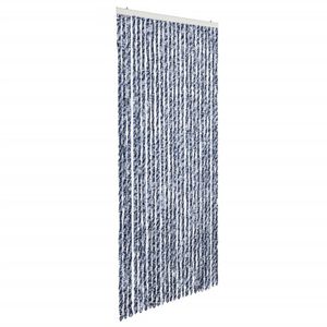vidaXL Zasłona na owady, niebieski, szarość i biel, 100x220 cm, szenil