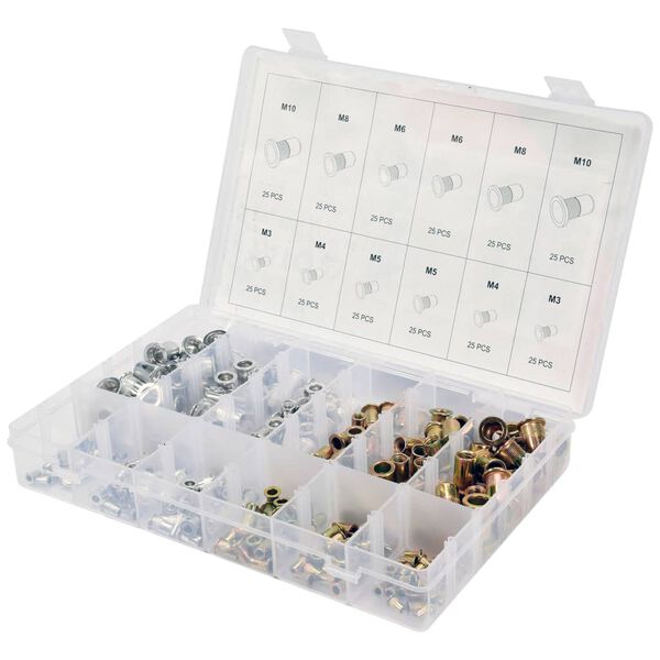 YATO Nitonakrętki z aluminium i stali węglowej, 300 szt., M3-M10