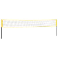 vidaXL Siatka do badmintona, żółto-czarna, 600x155 cm, polietylen
