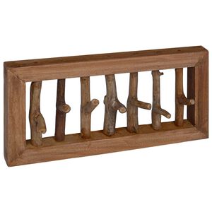 vidaXL Hak na płaszcze Naturalny 50 x 10 x 25 cm Lite drewno mahoniowe