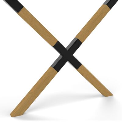 CIME Nogi do stołu, w kształcie X, 77,8x71 cm, drewno i metal