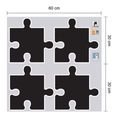 WALPLUS Samoprzylepna tablica kredowa, puzzel, 54x54cm, czarna