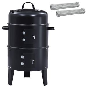 vidaXL Grill na świeżym powietrzu &Oslash; 40 x 80 cm Stal Czarny