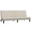 vidaXL 2-osobowa kanapa rozkładana z podn&oacute;żkiem, kremowa, mikrofibra