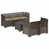 vidaXL 5-osobowa sofa ogrodowa z poduszkami w stylu rattanowym PP