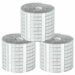 vidaXL Lustro Mozaikowe Geometryczny 3 szt. Srebrny 100 x 4 cm Szkło