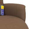 vidaXL Rozkładany fotel masujący z podn&oacute;żkiem, brązowy, obity tkaniną