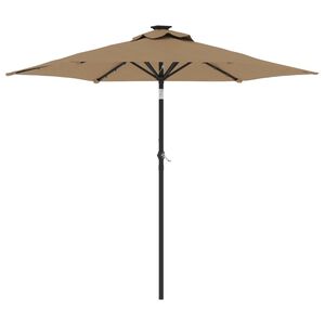 vidaXL Parasol ogrodowy LED, stalowy słupek, taupe, 225x225x212 cm