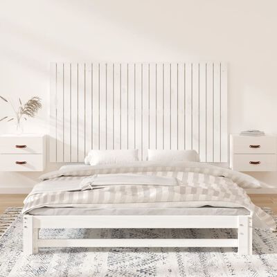 vidaXL Wezgłowie łóżka, białe, 159,5x3x90 cm, lite drewno sosnowe