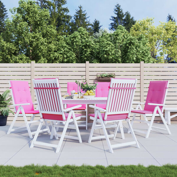 vidaXL Poduszki na krzesła z wysokim oparciem, 6 szt., r&oacute;żowe, tkanina