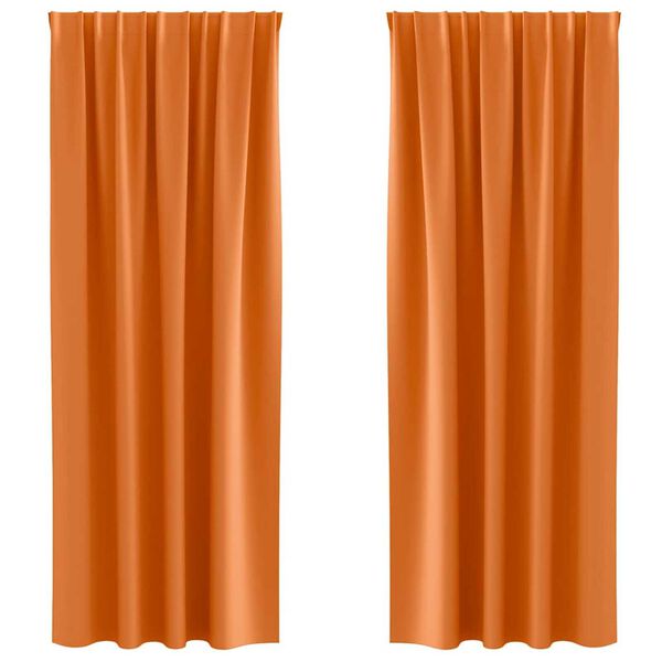 vidaXL Firany blackout z k&oacute;łkami 2 pcs Jasnopomarańczowy 225 x 140 cm
