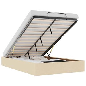 vidaXL Rama ł&oacute;żka otomana bez materaca, kremowa, 120x200 cm, tkanina