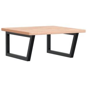 vidaXL P&oacute;łka ścienna pod umywalkę, stal i lite drewno bukowe