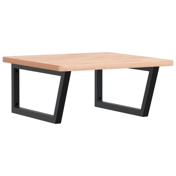 vidaXL P&oacute;łka ścienna pod umywalkę, stal i lite drewno bukowe