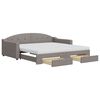 vidaXL Sofa rozsuwana z szufladami, taupe, 100x200 cm, tkanina