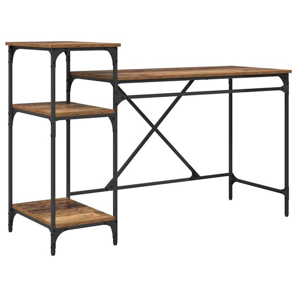 vidaXL Biurko Stare drewno 135 x 50 x 90 cm Materiał drewnopochodny