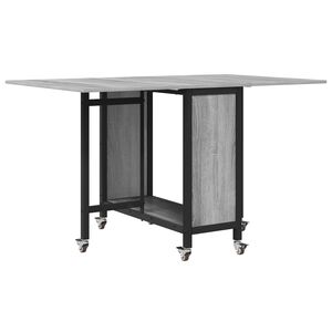 vidaXL Składany st&oacute;ł jadalny z k&oacute;łkami 130 x 80 x 76,5 cm stal PB