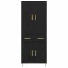 vidaXL Highboard Czarny Dąb 69,5 x 34 x 180 cm Materiał drewnopochodny