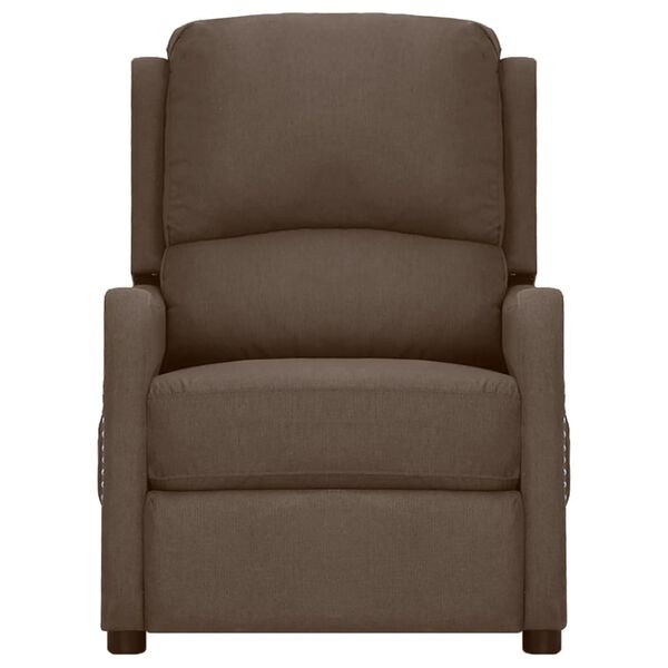 vidaXL Podnoszony fotel masujący, kolor taupe, tkanina