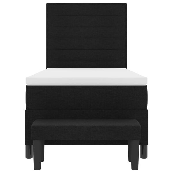 vidaXL Ł&oacute;żko sprężynowe z materacem Czarny 80 x 200 cm tkanina