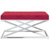 vidaXL Ławka, czerwień winna, aksamit i stal nierdzewna