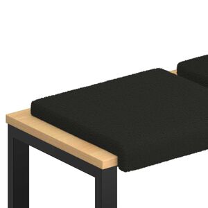 vidaXL Poduszka na ławkę 4 szt. Tkanina sherpa Czarny Głębokość 35 cm