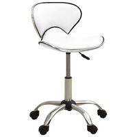 vidaXL Krzesło biurowe, białe, obite sztuczną skórą