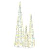 vidaXL Choinka z 90 diodami LED 3 pcs Ciepła biel 20 x 20 x 80 cm PET