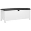 vidaXL Skrzynia z poduszką, biała 105x40x45 cm materiał drewnopochodny