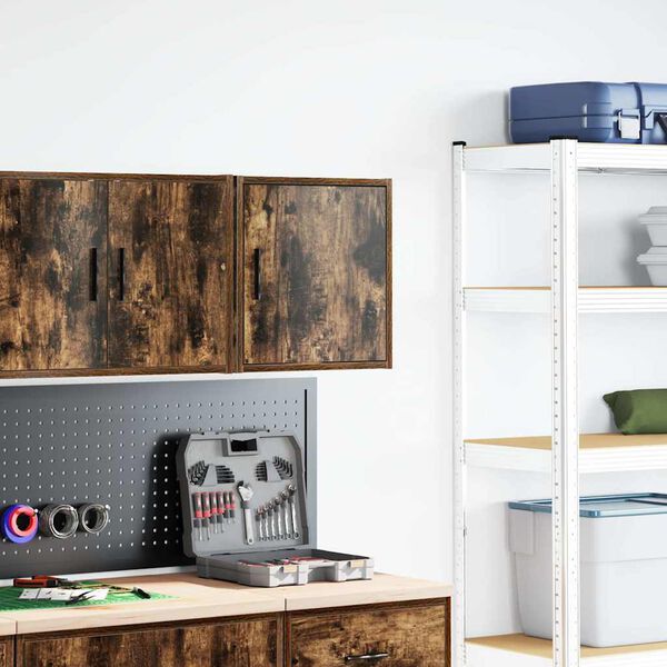 vidaXL Garażowa szafka ścienna z drewna klejonego opalanego dębem