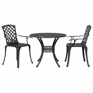 vidaXL 3-częściowy zestaw mebli bistro, czarny, odlew aluminium