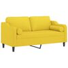 vidaXL 2-osobowa sofa z poduszkami, jasnoż&oacute;łta, 140 cm, tkanina