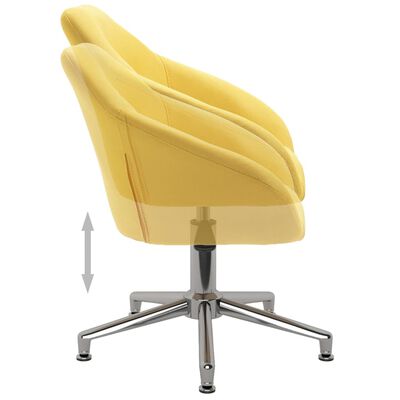 vidaXL Obrotowe krzesło stołowe, żółte, tapicerowane tkaniną